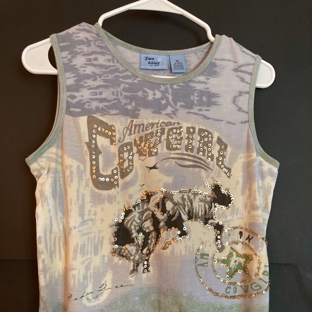 Western themed sleeveless Tee